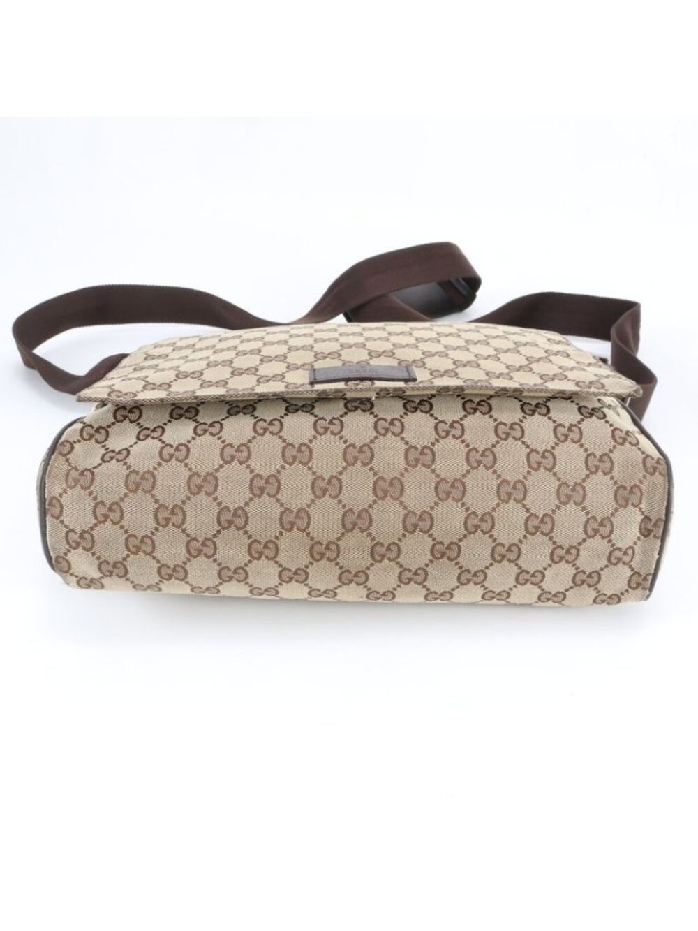 ★SOLD★ Gucci GG Canvas Leather Shoulder Bag Crossbody Messenger Brown - Picture 6 of 9